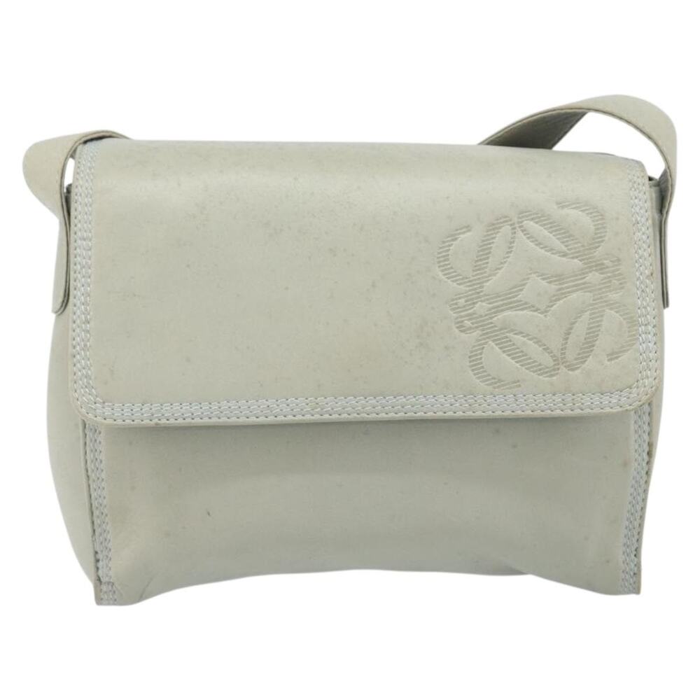 Loewe Anagram Leather Shoulder Bag Gray